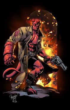 Hellboy- Omi Remalante colors by spidey0318 on @DeviantArt Hellboy Artwork, Halloween Villain, Comic Games, Art Appreciation