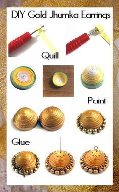 the instructions for making gold jumbo earrings