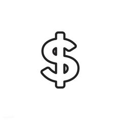 the dollar sign is shown in black and white