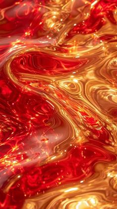 red and gold water ripples on top of each other