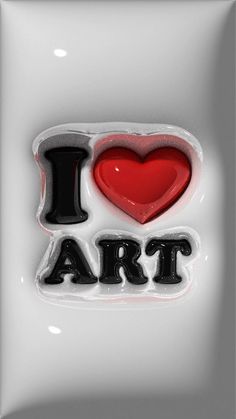 an i love art sticker on a white background