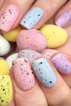 Easter Nail Art Designs, Pastel Nail Art, April Nails, Easter Nail, Easter Nail Designs, Easter Nail Art, Colorful Nail, Smink Inspiration, Dots Nails