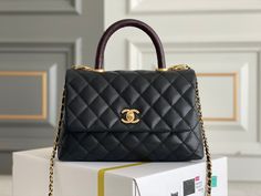 Size: (14*24*10 cm) It comes with Dust box, Care manual, Tag and Paper bag. Chanel Top Handle Bag, Chanel Top Handle, Designer Things, Chanel Top, Coco Handle, Bag Chanel, Chanel Chanel, Handbags Fashion, Bags Luxury