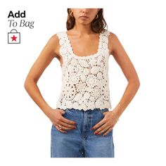 in stock Crochet Scoop Neck, Buy 1, Shirts Tops, Sleeveless Top, Scoop Neck, Pick Up, In Store, Shoe Accessories, Womens Shirts