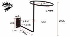 an image of a black metal rack with measurements