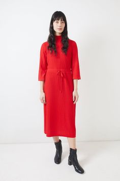 A.P.C. Vivianne Dress | Bird Brooklyn Georgia Boots, Wool Sweater Dress, Black Crane, Mock Neckline, Rachel Comey, Merino Wool Sweater