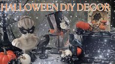 an image of halloween decorations with the words halloween diy decor