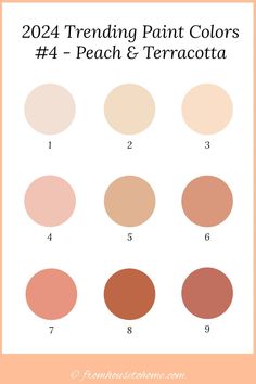 peach and terracotta color palette with text that reads, 2012 trending paint colors 4