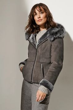 click to expand Fitted Sheepskin Outerwear For Cold Weather, Fall Sheepskin Leather Jacket With Fleece Lining, Sheepskin Leather Jacket With Fleece Lining For Fall, Fitted Sheepskin Outerwear With Faux Fur Lining, Fitted Shearling Leather Jacket With Faux Fur Trim, Sheepskin Jacket, Bristol, Insulation, Winter Jackets