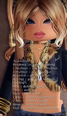 a doll with blonde hair and blue eyes wearing a black top is standing in front of a wall