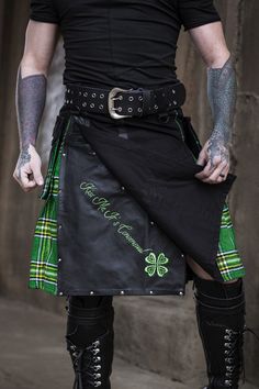 Kilt Men Fashion, Irish Kilt, Tactical Kilt, Punk Plaid, Kilt Belt, Kilt Jackets, Irish Pride