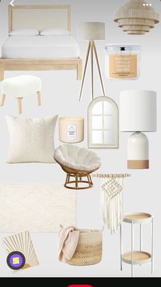 a collage of furniture and decor items