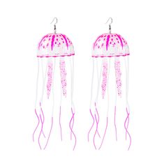 PRICES MAY VARY. Design: These jellyfish earrings are designed with 3D appearance shape, realistic and look exquisite and beautiful, can attract people's attention, can add personalized elements to your match and show your taste Material: this light emitting jellyfish earrings made of quality silicone material, safe and waterproof, soft and comfortable, light and small, will not add extra burden to you, while the quality is reliable, long life, can accompany you for a long time Size: these lovel Glow Jellyfish, Jellyfish Earrings, Weird Earrings, Glow In The Dark Party, Funny Jewelry, Dark Party, Funky Earrings, Scene Kids, Women Gifts