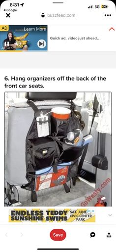 an image of the back of a car seat