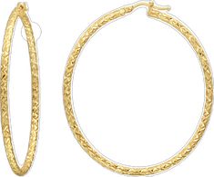 14k Yellow Gold Diamond Cut Hoop Earrings, Gold Oval Diamond Cut Hoop Earrings, Oval Gold Hoop Earrings With Diamond Cut, Elegant Textured Yellow Gold Jewelry, Gold Diamond Cut Oval Hoop Earrings, Textured Gold Jewelry For Anniversary, Formal Textured Yellow Gold Jewelry, Textured 14k Yellow Gold Jewelry, Textured Yellow Gold Hoop Earrings