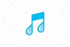 a musical note with water drop logo