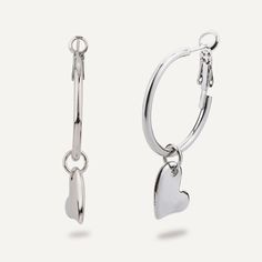 Eternal Silver Heart Lever Earrings - D&X Retail Sustainable Jewelry, Gold Heart, Heart Of Gold, Silver Heart, Amazing Jewelry, Rhodium Plated, Heart Pendant, Fall In Love, Gold Earrings