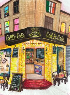 this is a drawing of a coffee shop