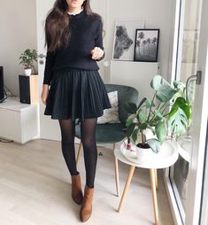 Mode Fashion, Skater Skirt, Leather Skirt, Vision Board, Personal Style, Mango, Fall Winter, Zara, My Style