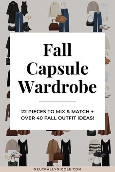 Create the perfect neutral fall capsule wardrobe with this fall style guide! I'm sharing 22 fall clothing essentials for chic and effortless fall style, plus over 40 cute and casual fall outfits for women you'll want to copy! | 2024 fall capsule wardrobe, fall outfit ideas, fall fashion, fall outfits 2024, fall wardrobe essentials, fall 2024 Fall Outfits Capsule Wardrobe 2024, Fall Fashion 2024 Women 40, Plus Neutral Outfits, Chic But Casual Outfits, Fall Outfit Essentials 2024, Women Over 40 Fall Outfits, Fall Outfits 2024 Over 40, Sweater Capsule Wardrobe, Fashion Over 40 Fall 2024