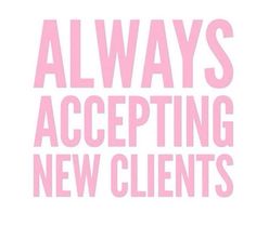 Nail Tech Quotes, Hair Salon Quotes, Esthetician Inspiration, Tech Quotes, Hair Salon Marketing, Sophia Grace, Accepting New Clients, Hairstylist Quotes, Lash Quotes