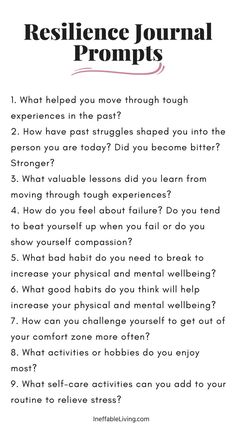 Resilience Journal Prompts, Self Sabatoge Worksheets, Resilience Worksheets, Self Compassion Exercises, Self Development Worksheets, Being Kind To Yourself, Start Loving Yourself