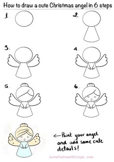 how to draw an angel in 6 steps step by step instructions for children and adults