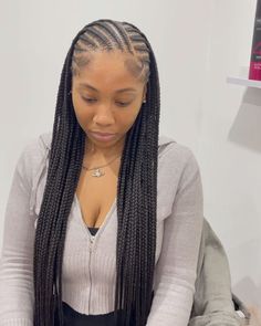 Medium Fulani Braids, Cornrows With Box Braids, Hair Braid Designs, Cornrow Braid Styles, Cornrows Natural Hair, Quick Braids, Braided Hairstyles For Black Women Cornrows, Feed In Braids Hairstyles, Box Braids Hairstyles For Black Women