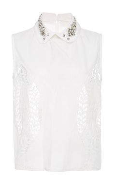 CLICK TO FULL SCREEN Embellished Collar, Full Screen, Moda Operandi, Fashion Collection, Bodice, Embellishments, Tunic Tops, Long Sleeve Blouse