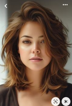 Beautiful Layered Haircuts, Shoulder Length Hair Styles With Layers, Over The Shoulder Haircut With Layers, Haircut With Layers Medium Length, Short Hair Feather Cut, Feather Cut Short Hair, French Hairstyles For Women Over 50, Womens Mid Length Hairstyles, Medium Length Haircut With Long Curtain Bangs And Layers