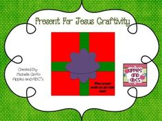 the present for jesus craftivity is displayed in front of a green and white background