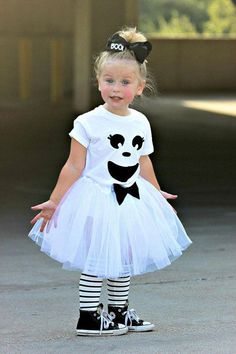 Girl Ghost Costume Kids Halloween Shirt Girls Tutu Costumes Ghost Tutu Outfit Toddler Cute Ghost Shirt Halloween Ghoul #costumeideas Ghost Costume Kids, Halloween Kids Costumes Girls, Halloween Shirts Kids, Diy Halloween Costumes For Kids, Toddler Halloween Costumes