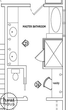 the floor plan for a small bathroom