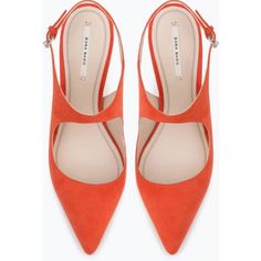 Nwt Zara Coral Orange Suede Leather Slingback Heel Size 39 Us 8 4in Heel Nwt Minimal Wear Just From Storage As Pictured Zara Pumps, Sling Back Shoes, Back Shoes, Suede Leather Shoes, Slingback Shoes, Slingbacks, Slingback Heel, Zara Shoes, Sling Back