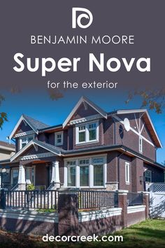 Super Nova 1414   for the Exterior by Benjamin Moore Contemporary Homes, Shutters, Outdoor Lighting, Front Door, Aura