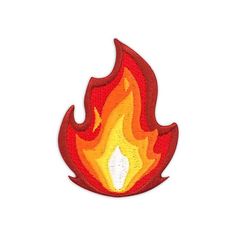 a red and yellow fire is shown on a white background