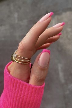 Pink French Nails, Baby Pink Nails, Baby Rosa, Pink Nail, Funky Nails, Chic Nails