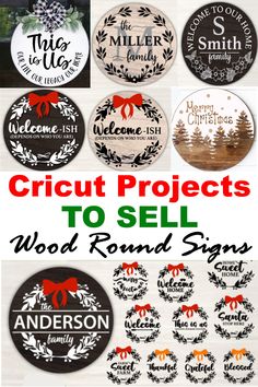 christmas signs with the words cricut projects to sell wood round signs