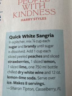 a recipe book with instructions for how to make white sanggra in english and spanish