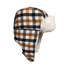 This a great warm hat for those cold winter days. It can be worn with the Earflap hanging loose or snapped under the chin. It is made with a soft wool blend plaid fabric.  The lining is made with cream Sherpa.  Please look at the last photo for sizing. Then choose your size from the drop down menu.  If you have any questions at all, please reach out and I will be happy to help. Your hat will be custom made after you order so please check processing times. Adjustable Cap With Plush Lining, Brown Aviator Winter Hats, Brown Winter Hats, Winter Brown Aviator Hats, Adjustable Brown Hats With Faux Fur Lining, Adjustable Wool Beanie For Winter, Windproof Brimmed Hats For Fall, Cozy Hats With Fleece Lining For Fall, Adjustable Cap With Faux Fur Lining