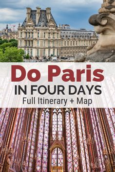 the top things to see and do in paris, france with text overlaying it