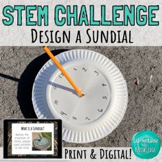 For this STEM challenge activity, students must design and test a working sundial. It's the perfect opportunity to incorporate hands on exploration while learning about the sun, night and day, shadows, solar power, etc. This resource includes: teacher directions, suggestions, discussion questions, and extensions a force copy link to a digital Google Slides version3 slides of background information about sundials5 slides setting up the challenge with student directionsa student response worksheet Solar Eclipse School Activities, Solar Eclipse Stem Activities, Stem Sun Activity, Diy Sundial Clay, Making A Sundial, Background Information, Science Lab