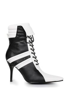 Ellie 457-Ref 4" Heel Sporty Referee Bootie• Fit Guide: True to Size• Heel: 4" Heel• Brand: Ellie Shoes• Sizing: See Size Guide• Country of Origin: Imported Alternative Shoes, Ellie Shoes, Platform Slides, Couples Costumes, Black 7, Shoe Sale, Black Faux Leather, Bootie, Size Guide