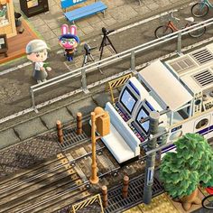 an animal crossing the street in animal crossing