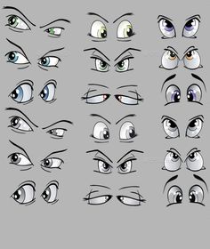 an image of various eyes with different expressions - miscellaneous objects / character illustrations on separate layers