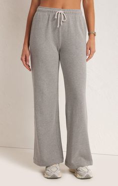 Classic Heather Grey Relaxed Pants, Stretchy Pants, Wide Leg Pant, Premium Brands, Fashion Essentials, Fleece Fabric, Wide Leg Pants, Casual Pants, Heather Grey