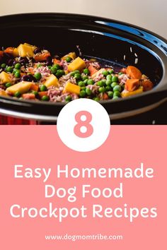 an easy homemade dog food crockpot recipe with peas and carrots in it