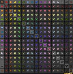 an image of the different colors of buttons in minecraft's video game, which is