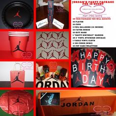 an advertisement for jordan basketball birthday party with pictures and instructions on how to make it