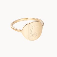 Our timeless Personalized Signet Ring with a romantic floral twist. Choose from a beautiful array of delicate hand-drawn floral letters, numbers or symbols and celebrate the interweaved nature of life. Personalise with names or dates on the inside for a sentimental touch.18K Champagne Gold Plated or 925 Sterling SilverHand engraved in our Paris workshopSent with love in a complimentary gift boxAny slight variations in lettering depth, spacing and alignment from the examples shown are part of the Elegant Adjustable Engraved Ring For Mother's Day, Adjustable Initial Ring With Engraving For Wedding, Elegant Engraved Wedding Ring, Elegant Signet Ring With Birth Flower For Anniversary, Elegant Anniversary Signet Ring With Birth Flower, Adjustable Engraved Initial Ring For Wedding, Wedding Adjustable Stamped Signet Ring, Elegant Engraved Ring For Gift, Elegant Adjustable Engraved Ring As Personalized Gift